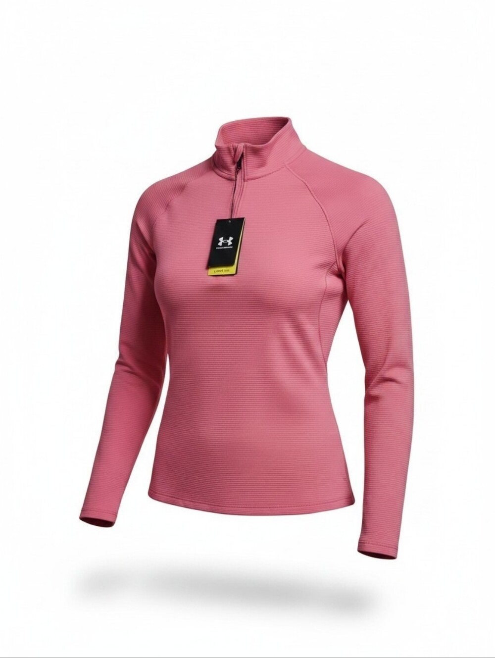 NWT Under Armour Pink Ribbed Performance Quarter-Zip Golf Pullover Medium